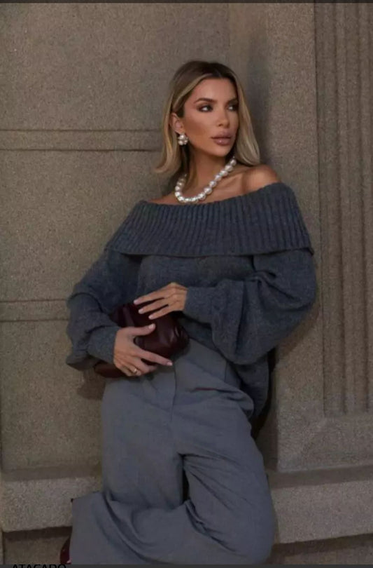 Blusa Ombro a Ombro em Mousse