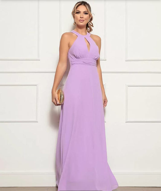 Vestido longo em Crepe