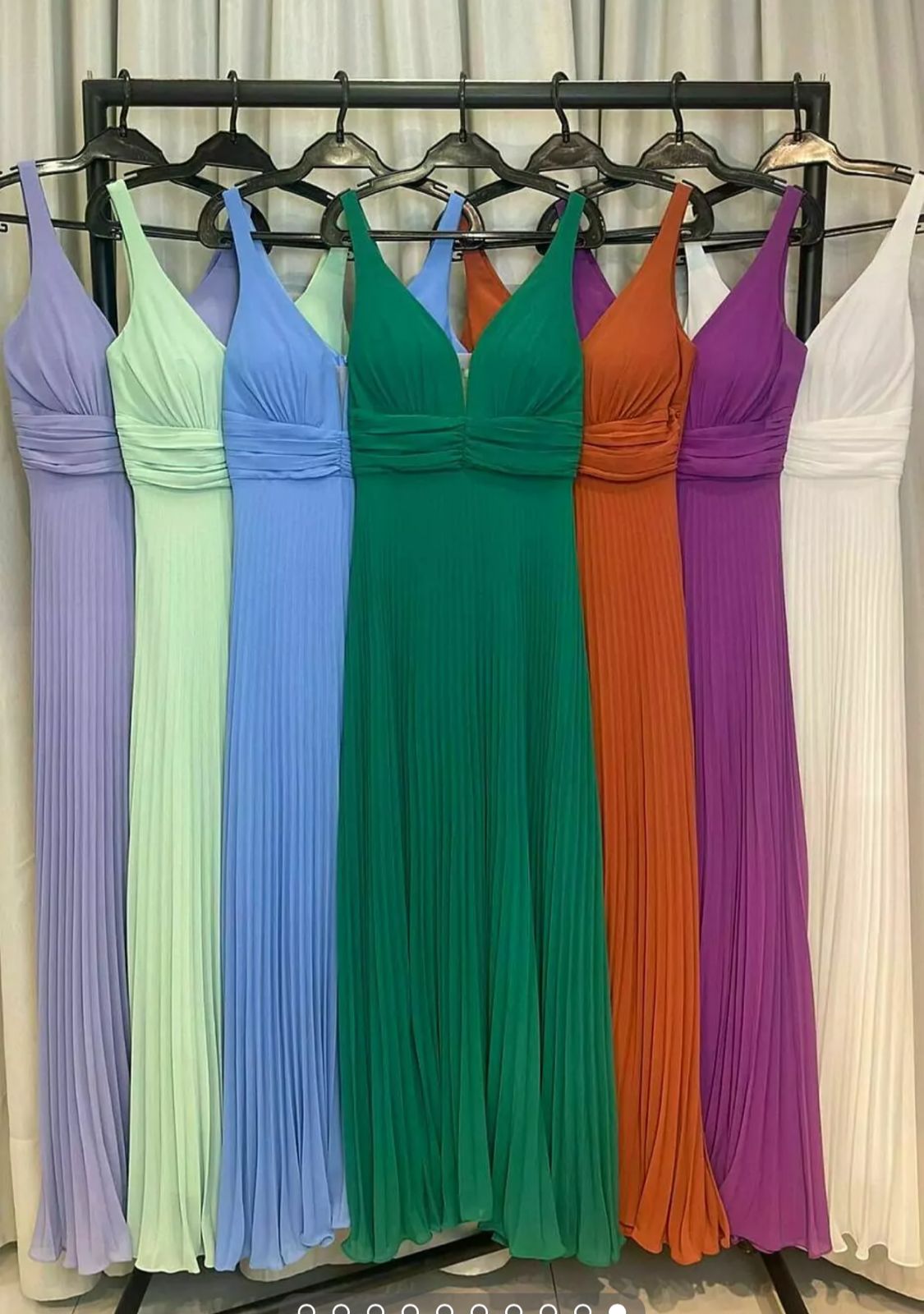 VESTIDO DE FESTA CHIFFON PLISSADO BIANCA