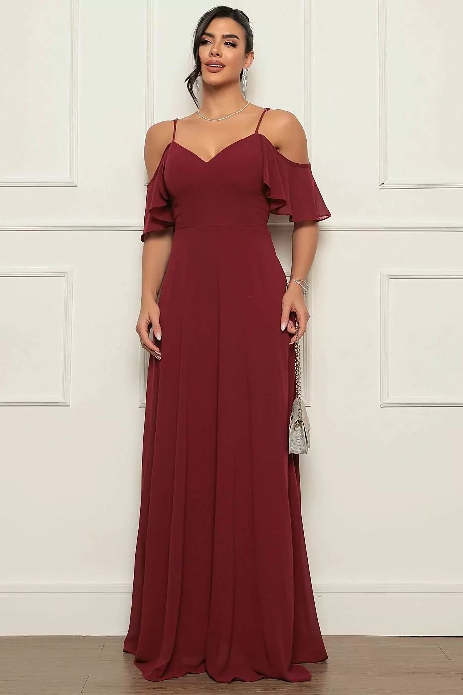 VESTIDO ESTELA CHIFFON OMBRO ABERTO
