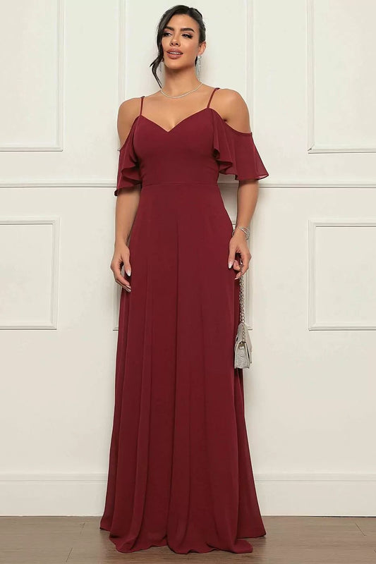 VESTIDO ESTELA CHIFFON OMBRO ABERTO