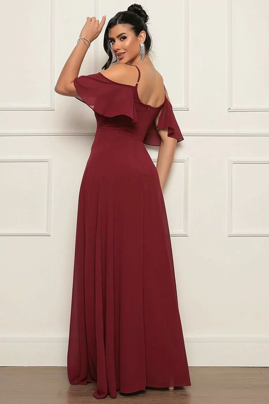 VESTIDO ESTELA CHIFFON OMBRO ABERTO