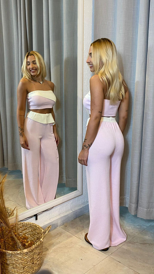 CONJUNTO MARTHA CALÇA E CROPPED MODAL DE VERÃO