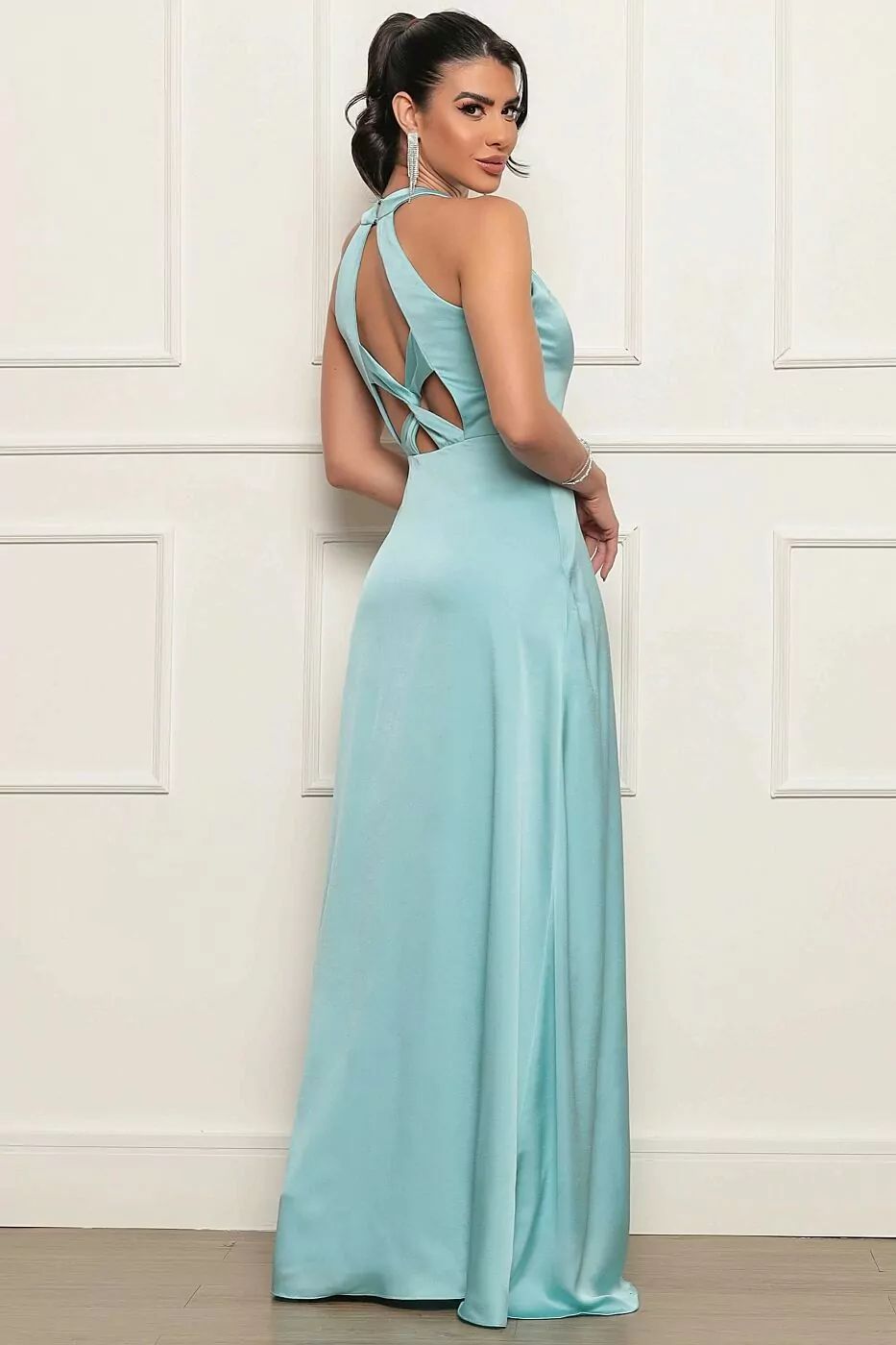 VESTIDO NATALIA SATIN FENDA