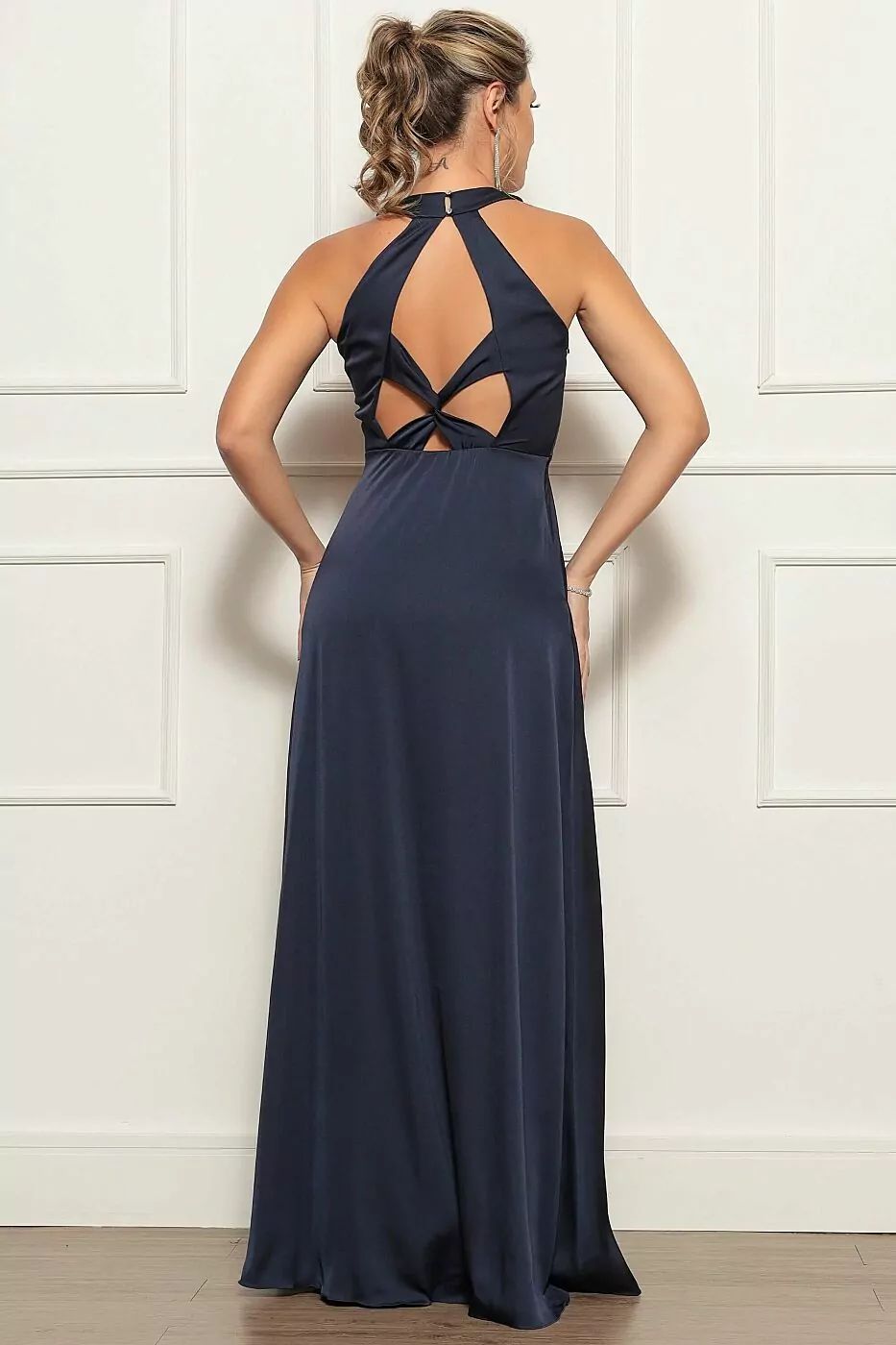 VESTIDO NATALIA SATIN FENDA
