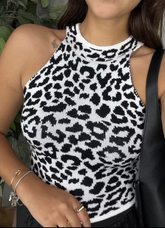 Cropped Modal Animal Print