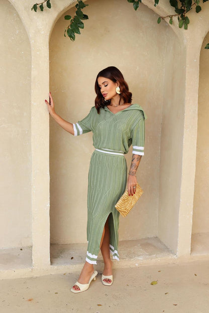 CONJUNTO JÚLIA EM TRICOT TRANÇA