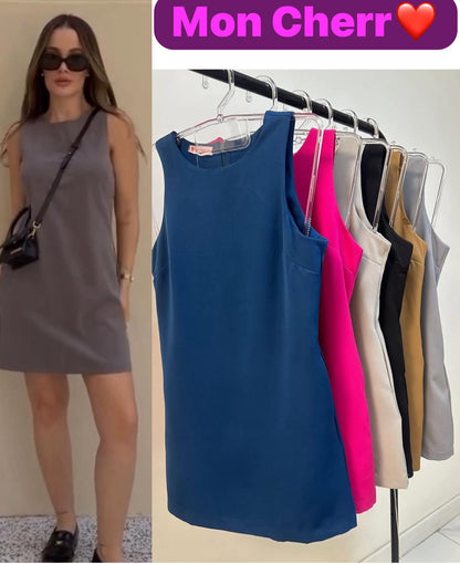 VESTIDO YASMIN CURTO COM BOLSOS EM ALFAIATARIA